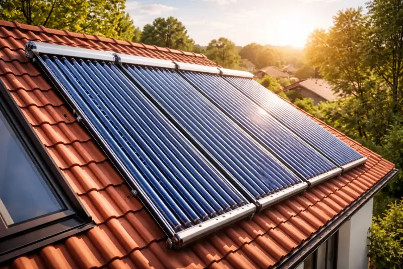 Solarthermieanlage auf einem Hausdach